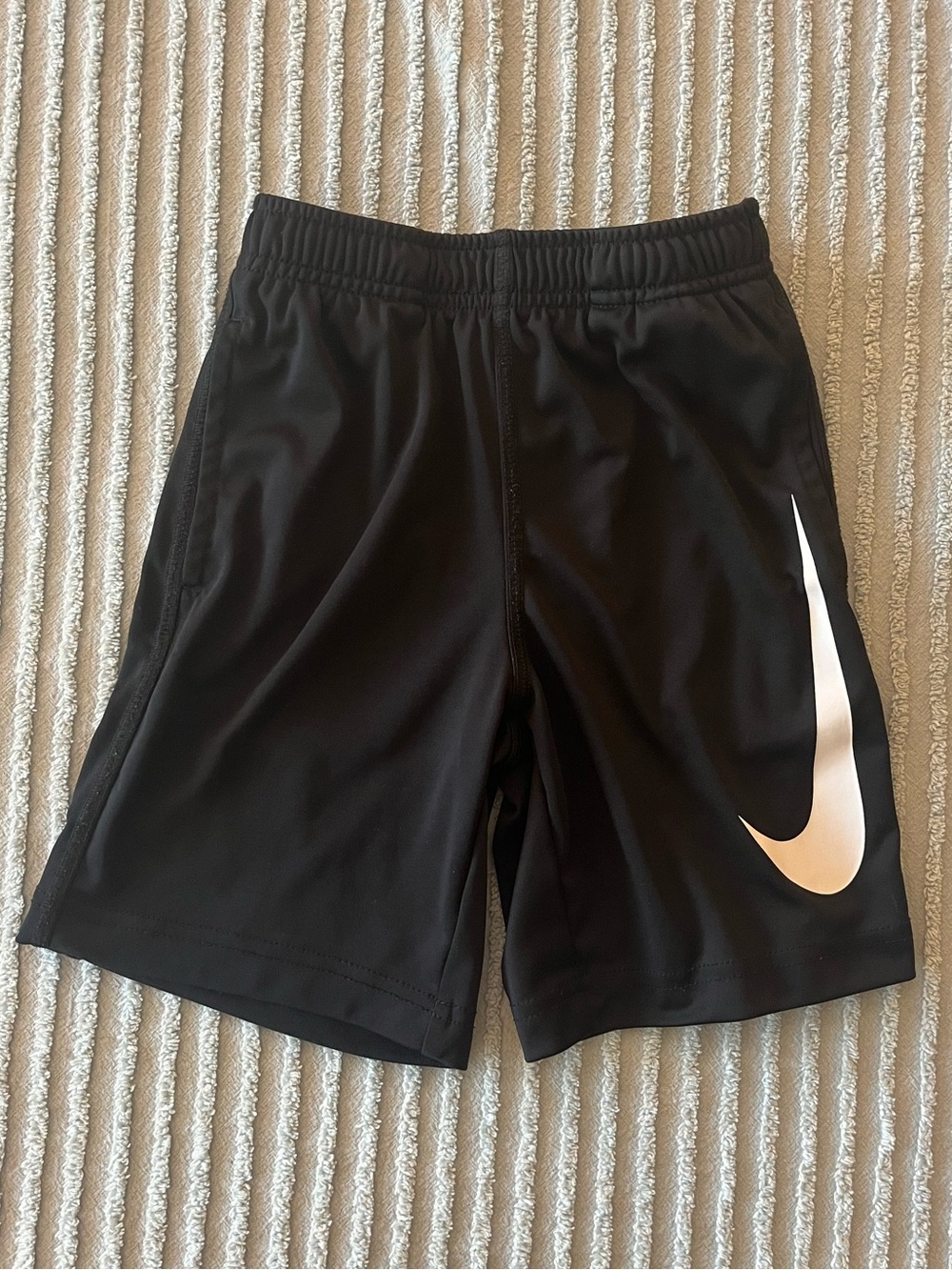 Nike Black Dri-FIT Kids Medium Shorts with White Swoosh